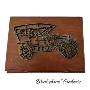 Vintage Cards Double Deck In Wood Case with‎ one deck of cards